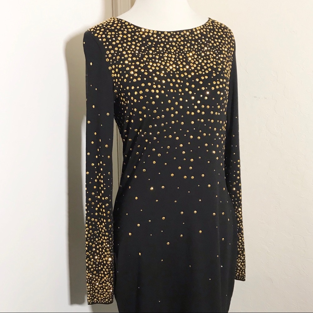 Cynthia Steffe Natasia Gold Studded Dress